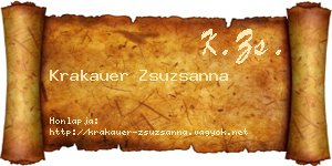 Krakauer Zsuzsanna névjegykártya
