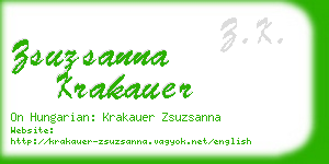 zsuzsanna krakauer business card